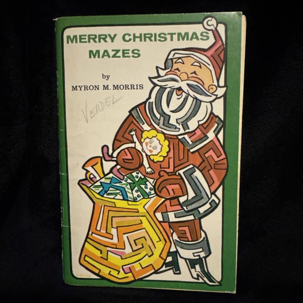 Vintage 90s Merry Christmas Maze Book Myron Morris Watermill Press